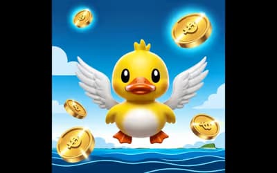 A Duck Collecting Coins logo