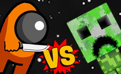 Among vs Creeper logo