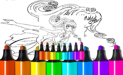 Anime Blue Mermaid Coloring logo