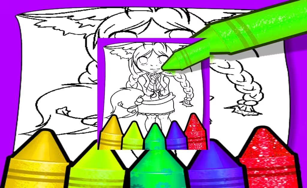 Anime Fox Girl Cute Coloring Pages logo