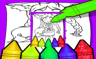 Anime Fox Girl Cute Coloring Pages logo