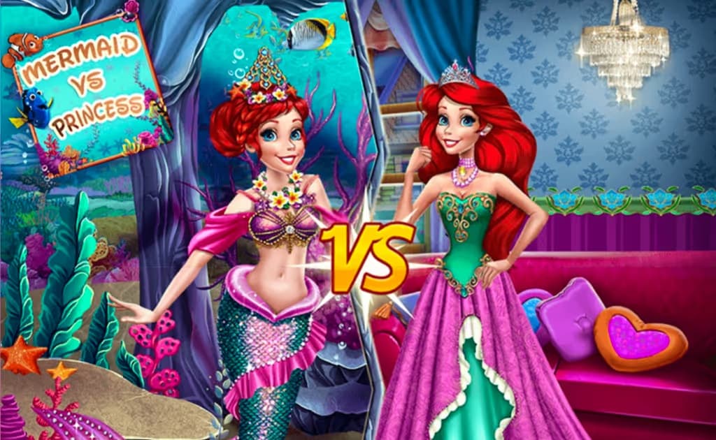 Ariel Mermaid Vs Princess logo
