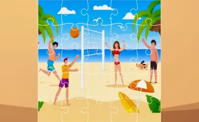Beach Volley Ball Jigsaw logo