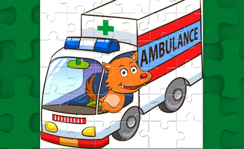 Cartoon Ambulance Puzzle logo
