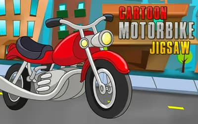 Cartoon Motorbike Jigsaw logo