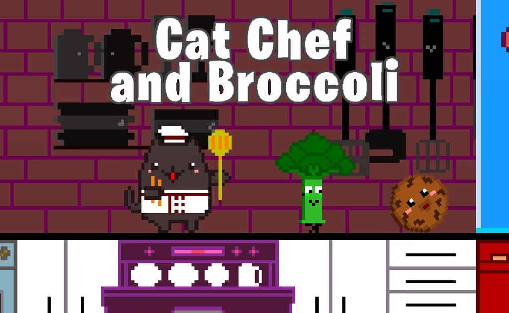 Cat Chef and Broccoli logo