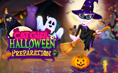 Cat Girl Halloween Preparation logo