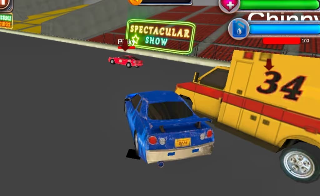 Chasing Car Demolition Crash logo