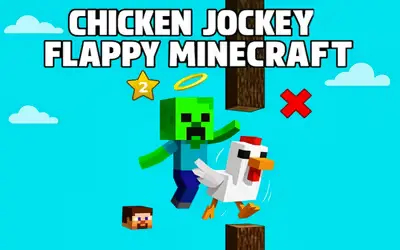 Chicken Jockey Flappy Minecraft logo