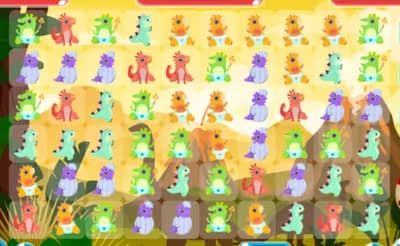 Colorful Dinosaurs Match 3 logo