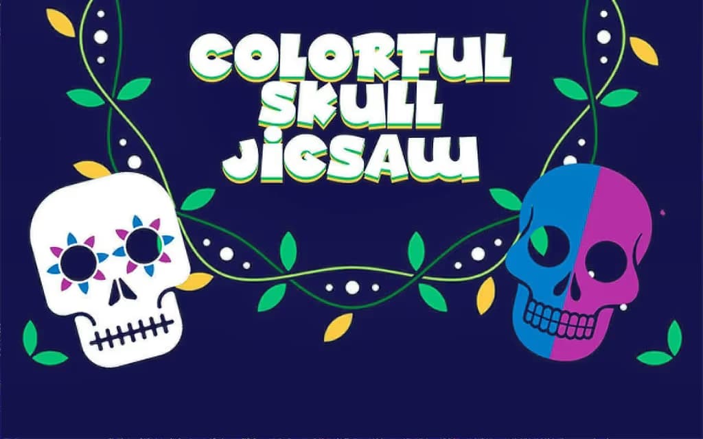 Colorful Skull Jigsaw logo