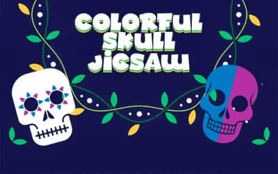 Colorful Skull Jigsaw logo
