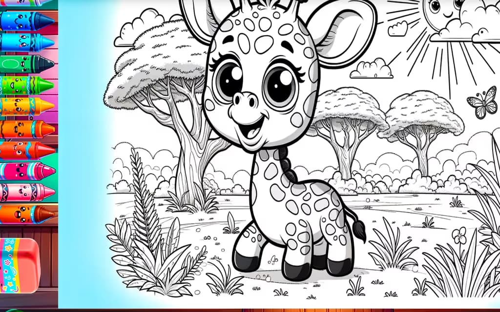 Coloring book cute animals logo