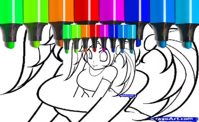 Cute Anime Face Girls Coloring Pages logo