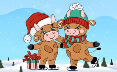 Cute Christmas Bull Difference logo