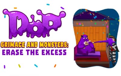 DOP Grimace and Monsters: Erase the excess logo