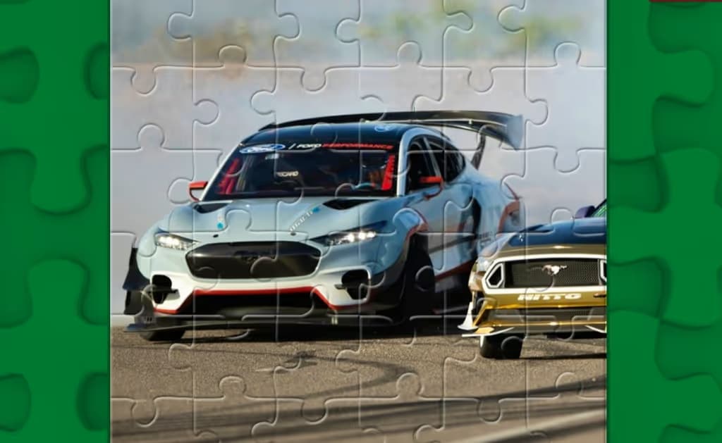 Drifting Mustang Car Puzzle logo