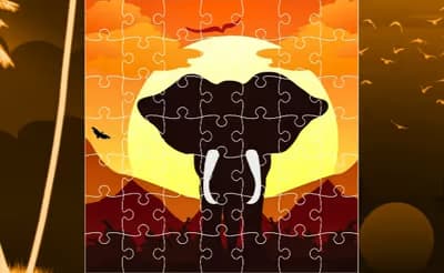 Elephant Silhouette Jigsaw logo