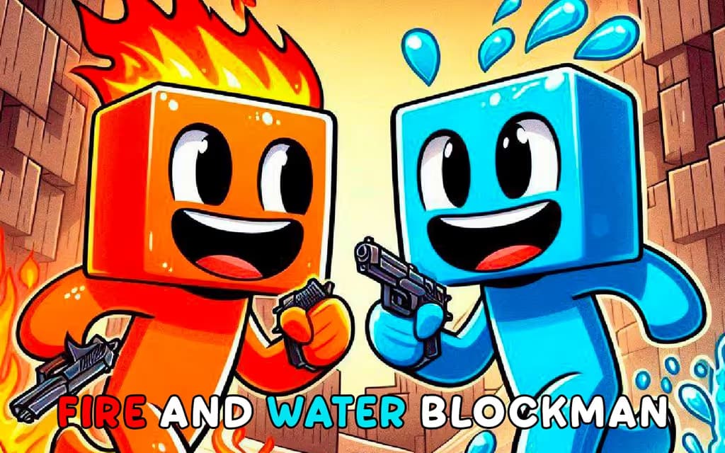 Fire and Water Blockman logo