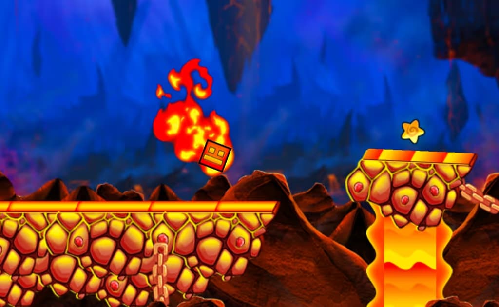 Fire and Water Geometry Dash logo
