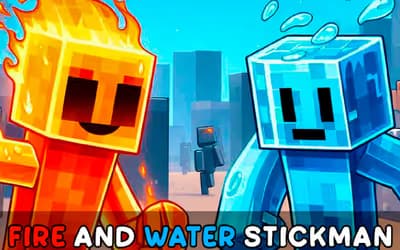 Fire and Water Stickman logo