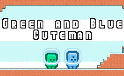 Green and Blue Cuteman logo