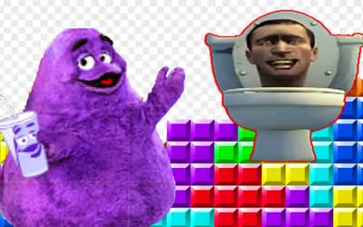 Grimace Shake & Skibidi Tetris logo