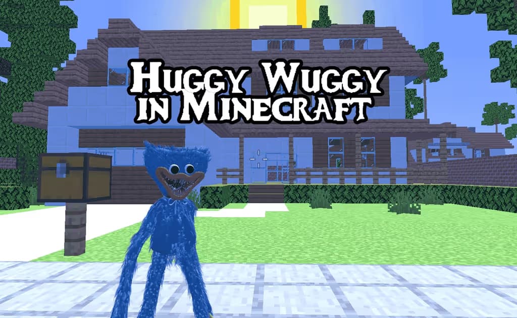Huggy Wuggy in Minecraft logo