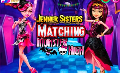 Jenner Sisters Matching Monster High logo