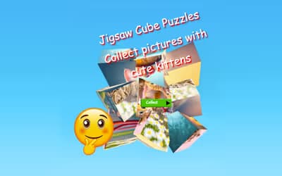 Jigsaw Cube Puzzles Collect Pictures with Cute Kittens logo
