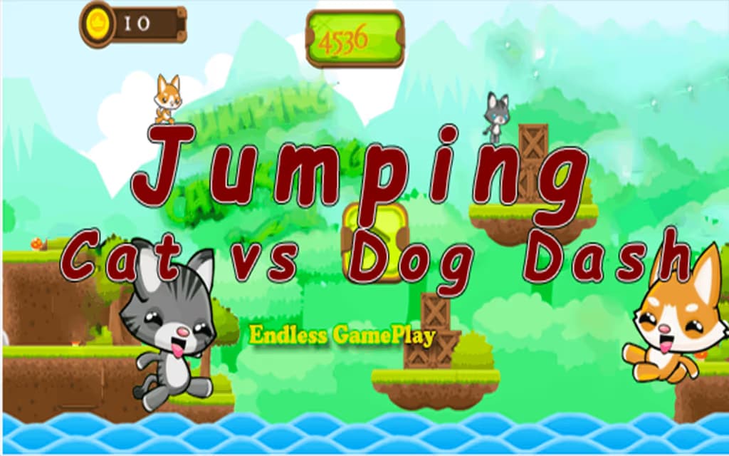 Jumping Cat vs Dog Dash logo