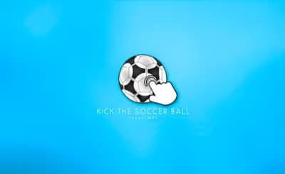 Kick the soccer ball logo