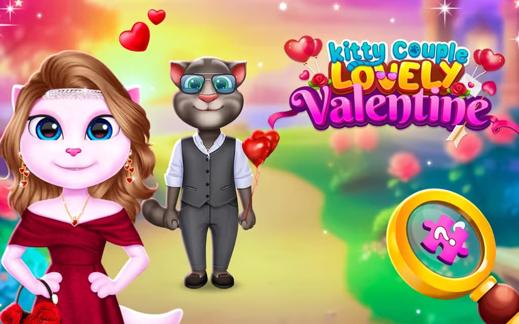 Kitty Couple Lovely Valentine logo