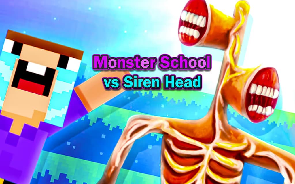 Monster School vs Siren Head logo
