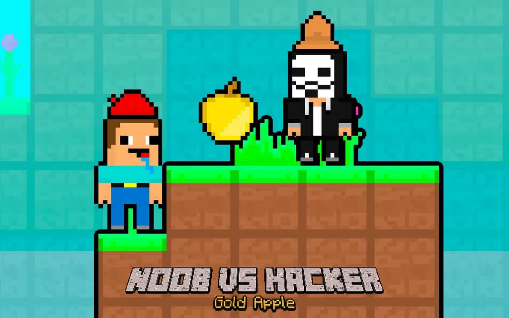 Noob vs Hacker Gold Apple logo