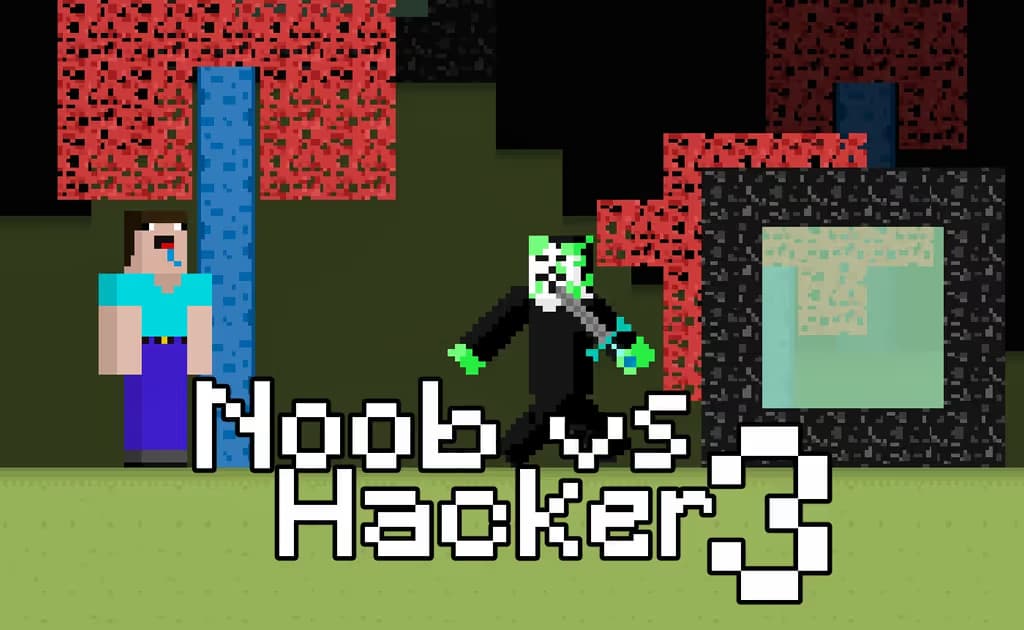 Noob vs Hacker Zombie logo