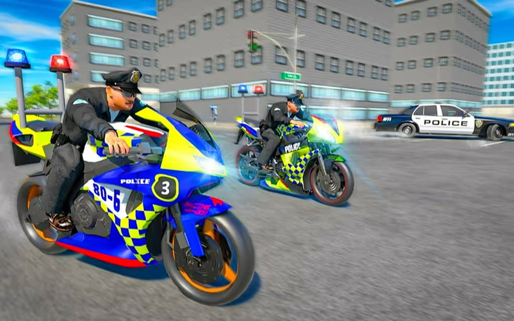 Police Bike Stunt Race Game logo