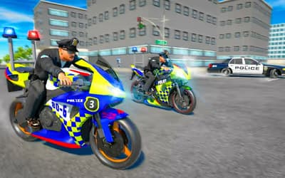 Police Bike Stunt Race Game logo
