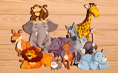 Puzzles for kids with animals sounds logo