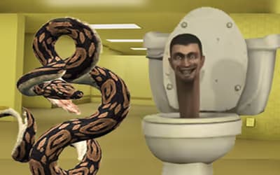 Python Snake Kill Skibidi Toilet Backrooms logo