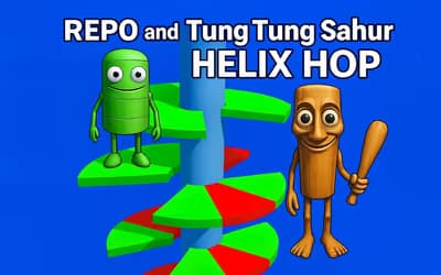 REPO and Tung Tung Sahur: Helix Hop logo