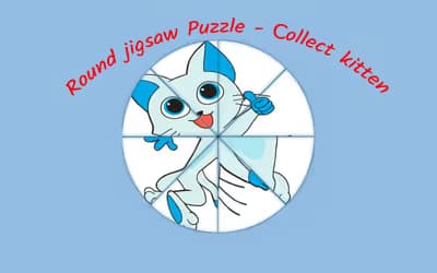 Round jigsaw Puzzle - Collect Kitten logo