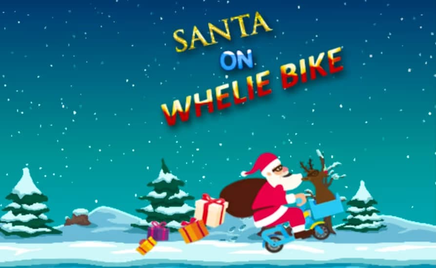 Santa On Wheelie Bike logo