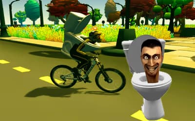 Skibidi Toilet Bike Riding logo