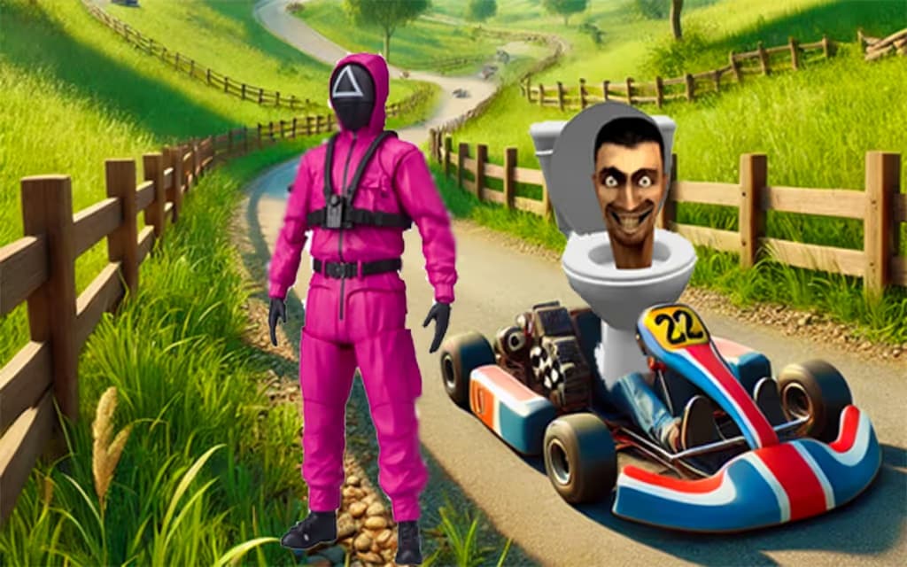 Skibidi Toilet Squid Game Kart Racing Online logo