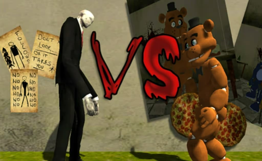 Slenderman vs Freddy The Fazbear logo