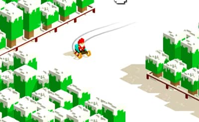 Sliding Santa logo