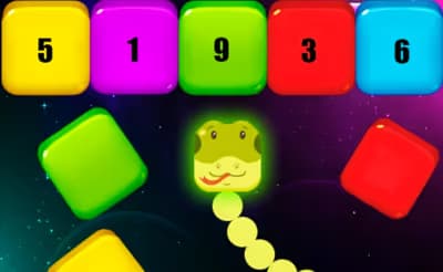 Snake Blocks and Numbers logo