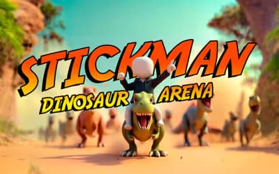 Stickman. Dinosaur arena logo
