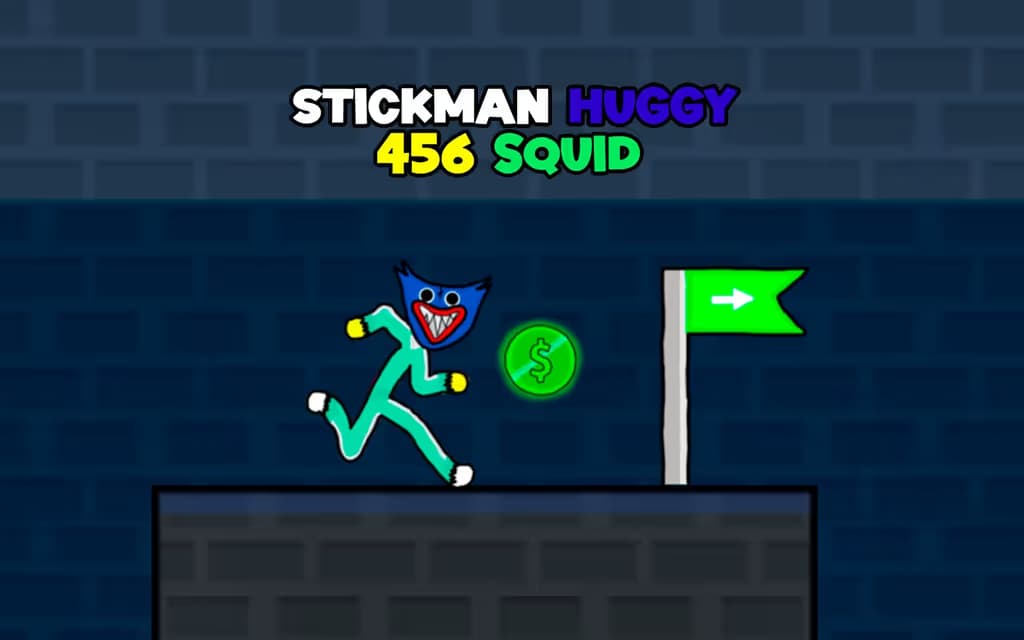 Stickman Huggy 456 Squid logo